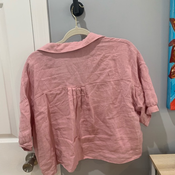Zara Cropped Linen Shirt - Picture 5 of 5